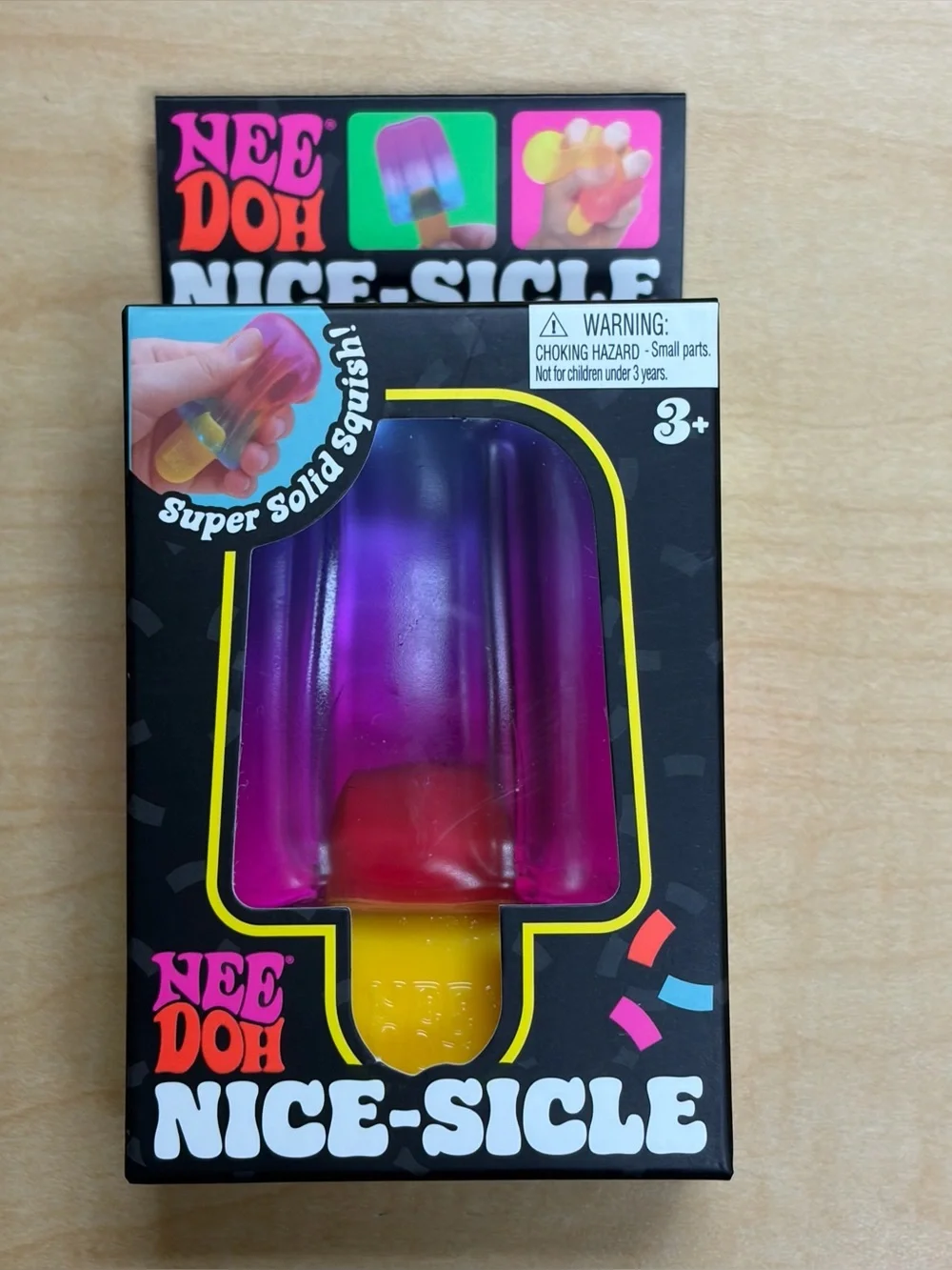 Nee Doh Nice-Sicle Popsicle Super Solid Squish Purple Multicolor Authentic New
